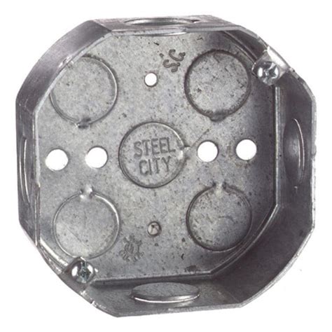 octagon receptacle steel in box|STEEL CITY Metal Old Work Octagonal Electrical Box .